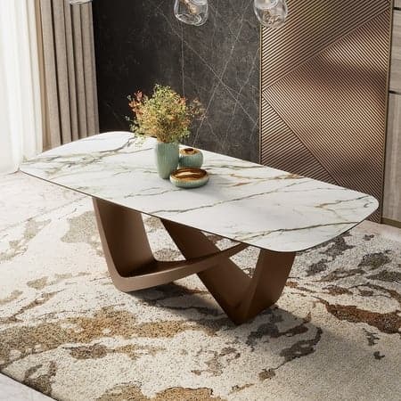 Paloma 8 Seater Dining Table in Pluto Spanish Ceramic Finish