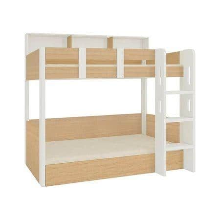 Carina Engineered Wood Storage Bunk Bed Ivory Canadian Maple