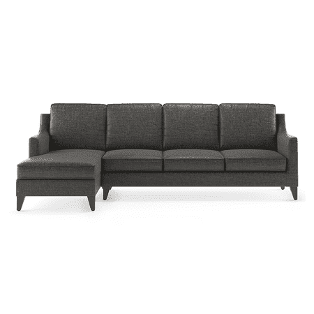Abbey Sectional Sofa (Colour : Steel, Cushion : Hard, Seater : Left Aligned 3 Seater + Left Aligned Chaise)