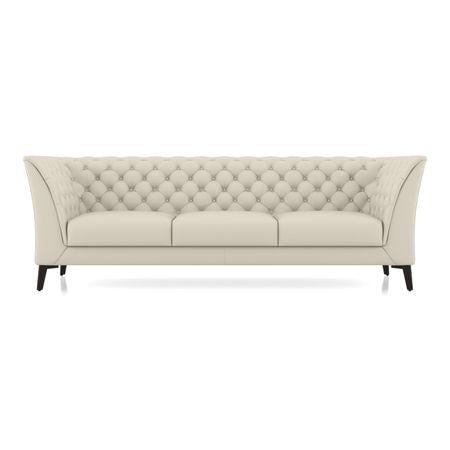 Weston 3 Seater Half Leather Sofa In Creme Fraiche Italian Leather