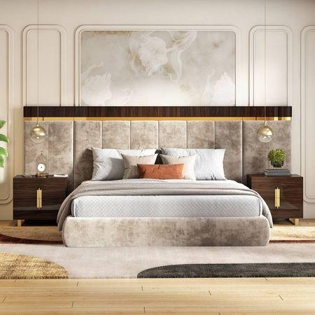 Aurelia Upholstered King Bed With Extended Headboard