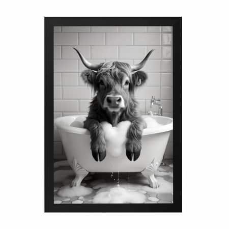 The Castle Decor Funny Elephant Reading Newspaper Toilet Wall Art 8x12 Inch
