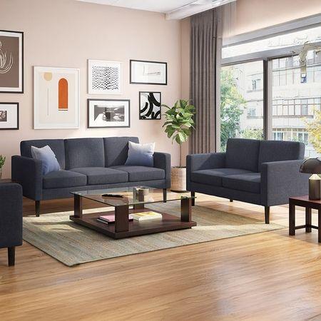 Liverpool 2 Seater Fabric Sofa in Blue Colour