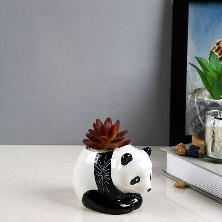 Black 1 Pieces Succulent Artificial Plant With Pot