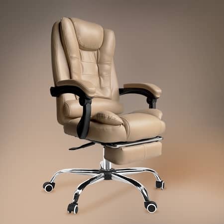 Kepler Brooks Italia Premium Leatherette Office Desk Chair in Almond Colour