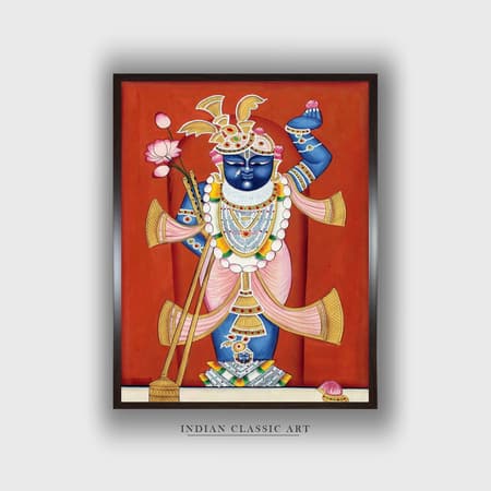 Shrinathji Canvas Wall Prints Canvas Wall Prints Set of 1 Multicolor Matte