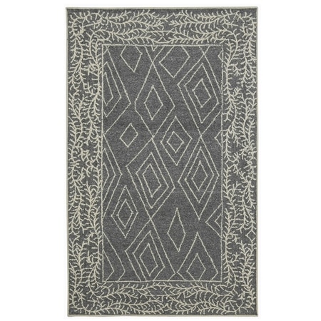 Rick Dark Gray Solid Woven Wool 8X5 Feet Carpet