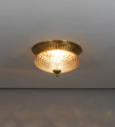 TELMOR 2 Light Antique Brass Flush Mount Ceiling Light