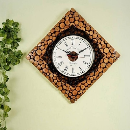 Jim Brown Solid Wood Abstract Wall Clock