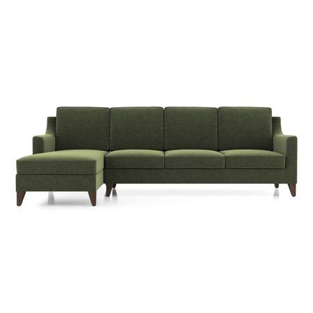 Abbey Sectional Sofa (Colour : Moss Green, Cushion : Soft, Seating Capacity : Left Aligned 3 Seater)