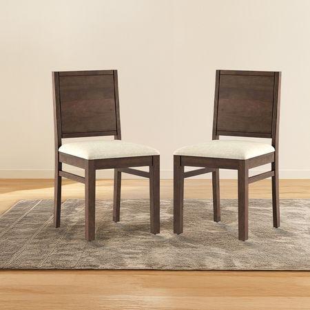 Atlas Dining Chairs Set Of 2 Finish Danish Walnut Colour Wheat Brown