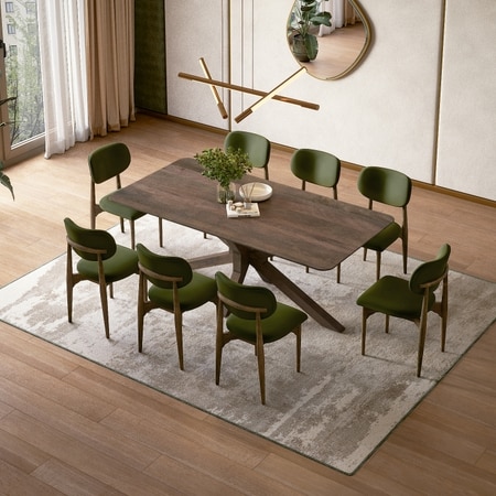 Anderson Solid Wood 8-Seater Dining Table with Ollie Dining chairs