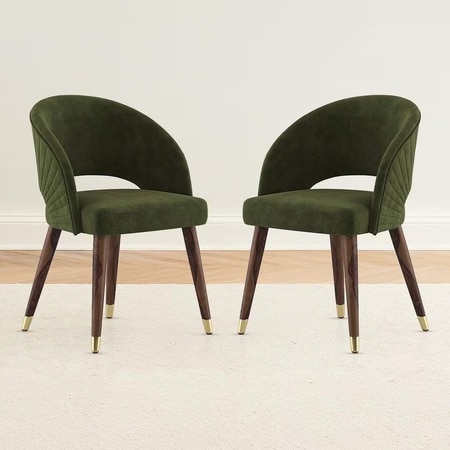 Celia Accent Dining Chair in Deep Olive Velvet Colour