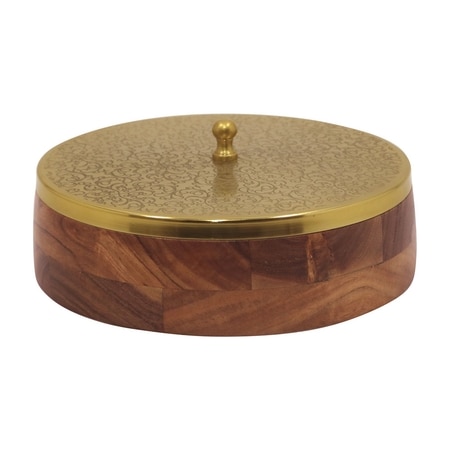 Metalsmith Wooden Storage Box with Lid Brown Finish Organizer