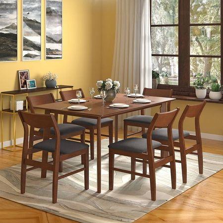 Augusta 6 Seater Dining Table In Dark Walnut Finish