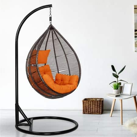 Premium Egg Single Seater Liner Swing Chair Orange