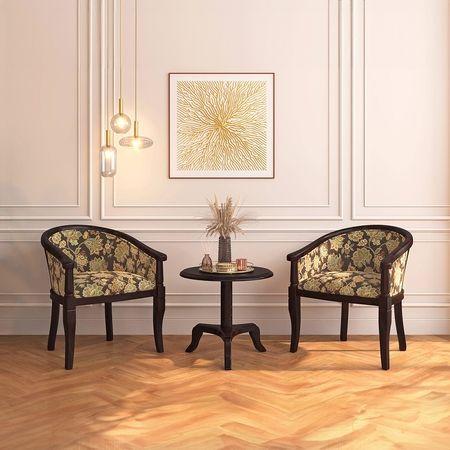 Florence Lounge Chair in Mahagony Finish and Chintz Floral Colour