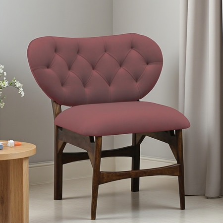 Twilight Solid Wood Accent Chair in Pink Colour