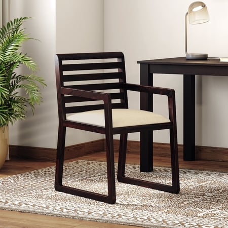 Hawley Solid Wood Study Chair In Mahogany finish, Color - Macadamia Brown