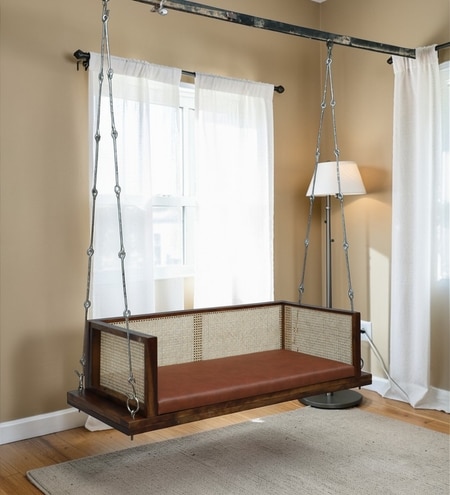 Wooden  Swing In Sheesham Wood Finsih
