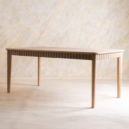 Dune Solid Wood Dining Table in White Colour