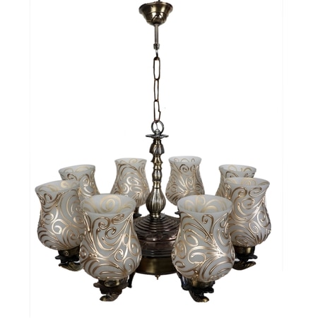 Devansh Gold Antique Wall Mounted Lamp With Black Cotton Shade