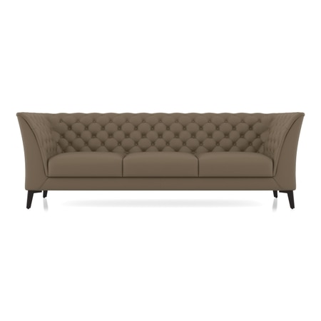 Weston 3 Seater Half Leather Sofa In Dark Truffle Italian Leather