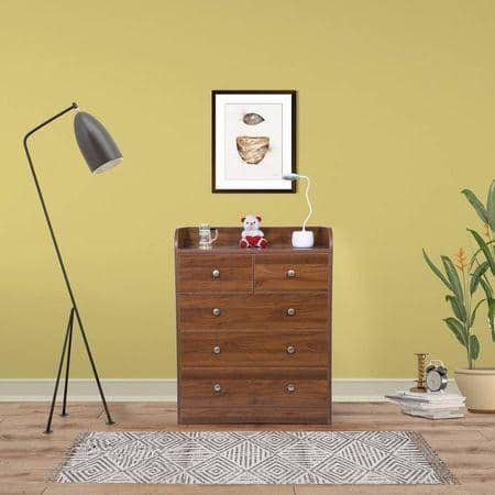 Opal Chest Of Drawers with 5 Drawers in Columbian Walnut