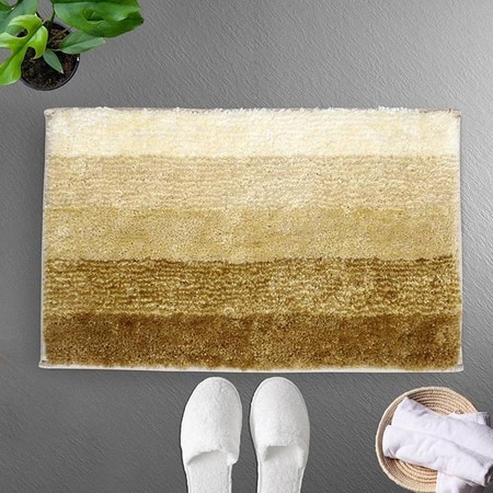 Alessandra Yellow Solid Natural Fiber 24x16 inches Anti-Skid Bath Mat