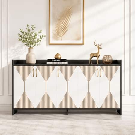 Spydercraft Meko Modern Console Table in Black & White Finish