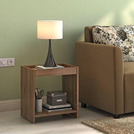 Ally Engineered Wood Side Table in Classic Walnut Finish