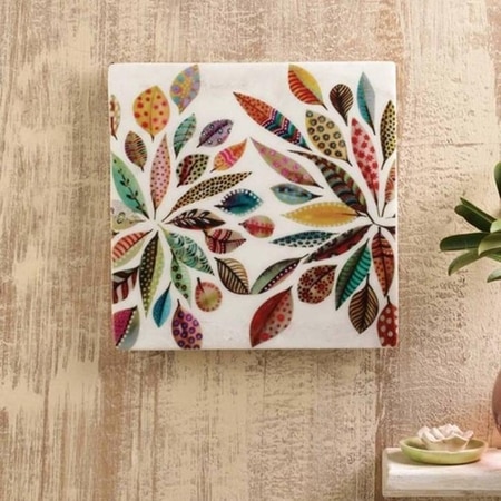 Mark White Abstract Marble 10x10 inches Framed Wall Art