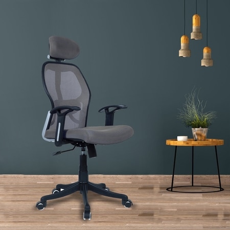 Reaii Mid Back Ergonomic Chair in Grey Colour