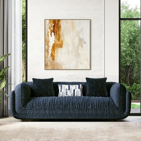 Ezra 3 Seater Fabric Sofa in Sapphire Colour
