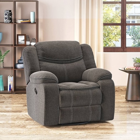 Atticus Single Seater Swivel Rock Recliner in Urban Grey Colour