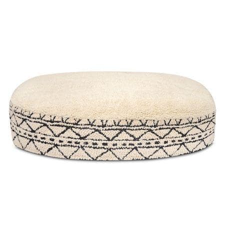 Bohot Aztec Oval Polyester Pets Bed in Beige Colour
