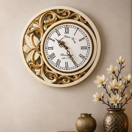 Blue Solid Wood Neel Chandra Wall Clock By DisooFashions