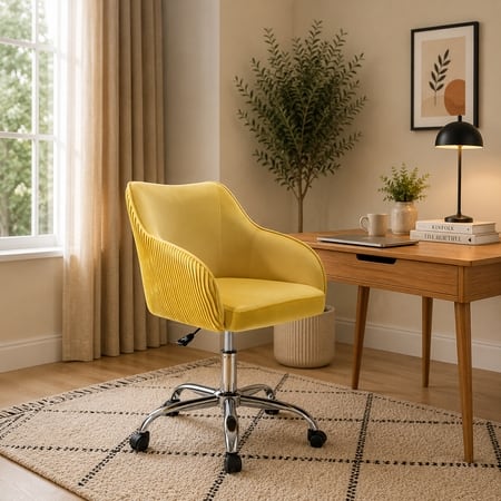 Doe Buck Leisel Modern Yellow Velvet Office Chair