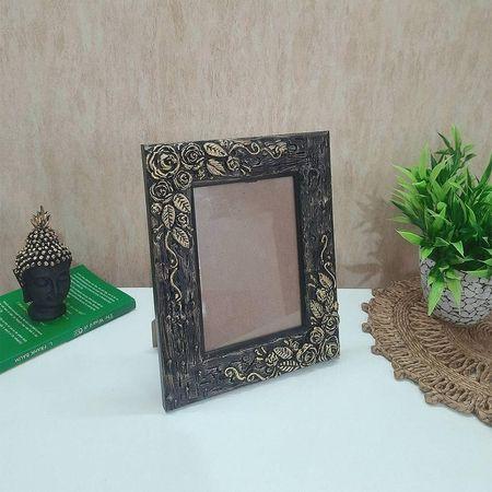 Black Gold Rustic Marble dust art hand work Photo Frame