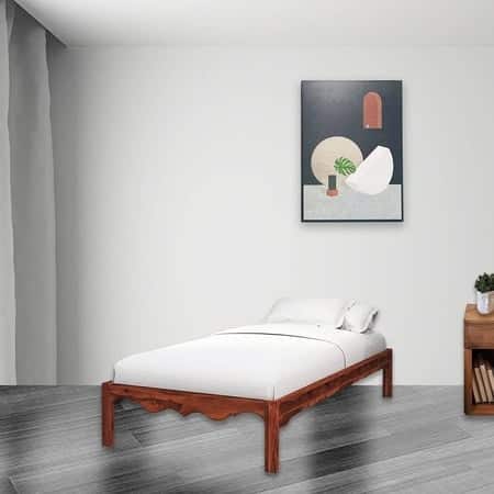 Isabella Solid Wood Diwan in Honey Oak Finish