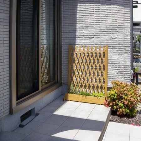 Wooden Slim Herb Planter with Divider Natural 90 cm