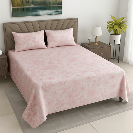 Threads Silky touch cotton single bed flat Bedsheet 225x150 cms