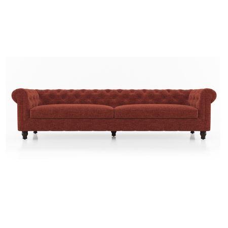 Winchester Essential 4 Seater Fabric Sofa In Dark Coral
