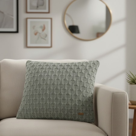 Kelly Knit Medium Grey Cushion Cover  16X16 Inches