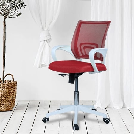 Naamikoa Mid Back Ergonomic Chair in Red Colour