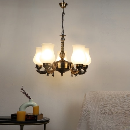 Devansh Gold Antique Wall Mounted Lamp With Black Cotton Shade