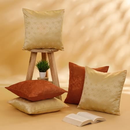 Set Of 5 Geometric Square Cushion Covers