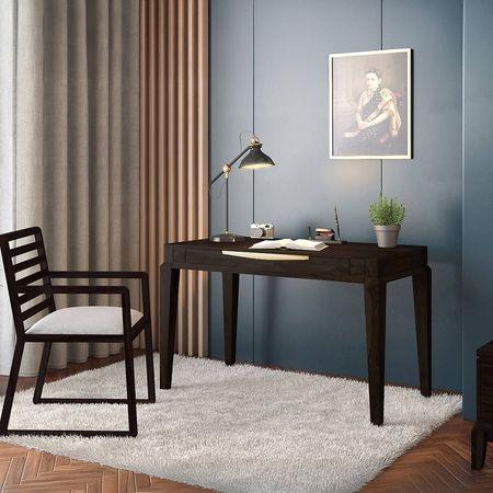 Taarkashi Solid Wood Study Table in American Walnut Finish