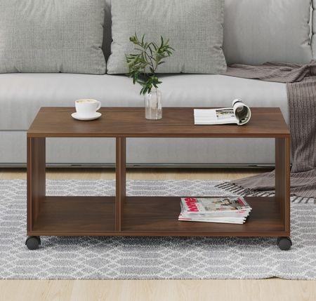 Taury Engineered Wood Coffee Table in Brown Maple Finish