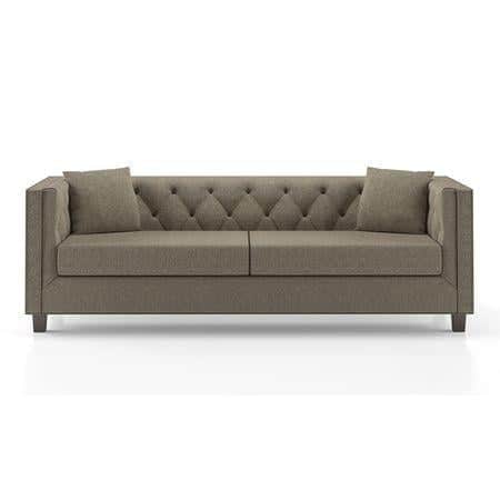 Windsor Premium 3 Seater Fabric Sofa in Mist Brown Colour